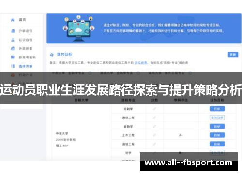 运动员职业生涯发展路径探索与提升策略分析