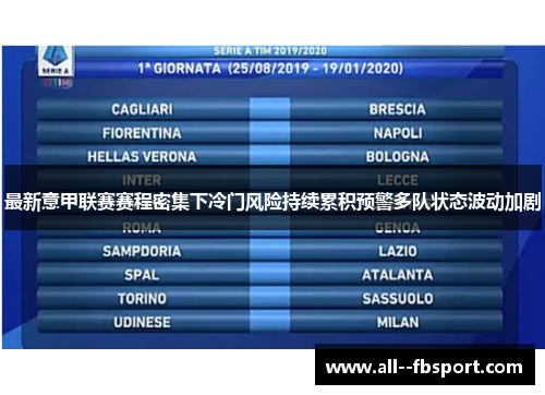 最新意甲联赛赛程密集下冷门风险持续累积预警多队状态波动加剧